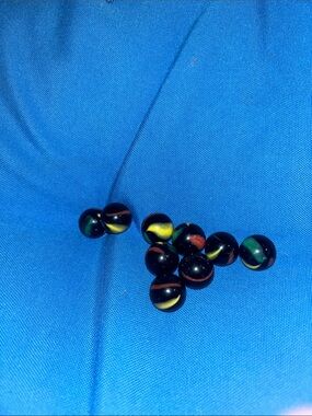 Marbles Not See Through Colored Black Three Different Color Swirls NWOTS
